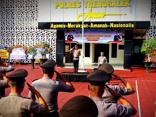 Pimpin Upacara Korp Raport Kenaikan Pangkat, Ini Pesan Kapolres Trenggalek