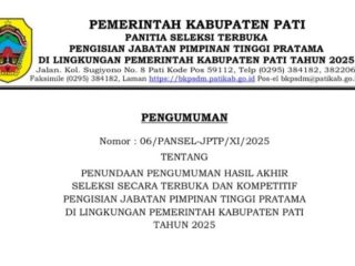 Terjadi Penundaan Hasil Seleksi Kepala Dinas di Pati, Berikut Nama-namanya