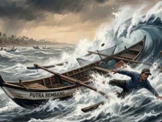 Dihantam Ombak Timur, Seorang Nelayan Kragan Rembang Diduga Hanyut Terbawa Arus