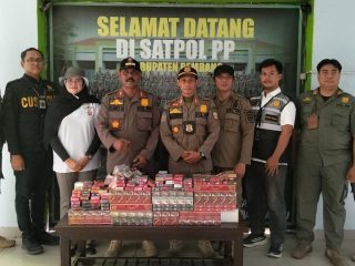 Tim Gabungan Rembang Amankan 10 Ribu Batang Rokok Ilegal Tanpa Pita Cukai